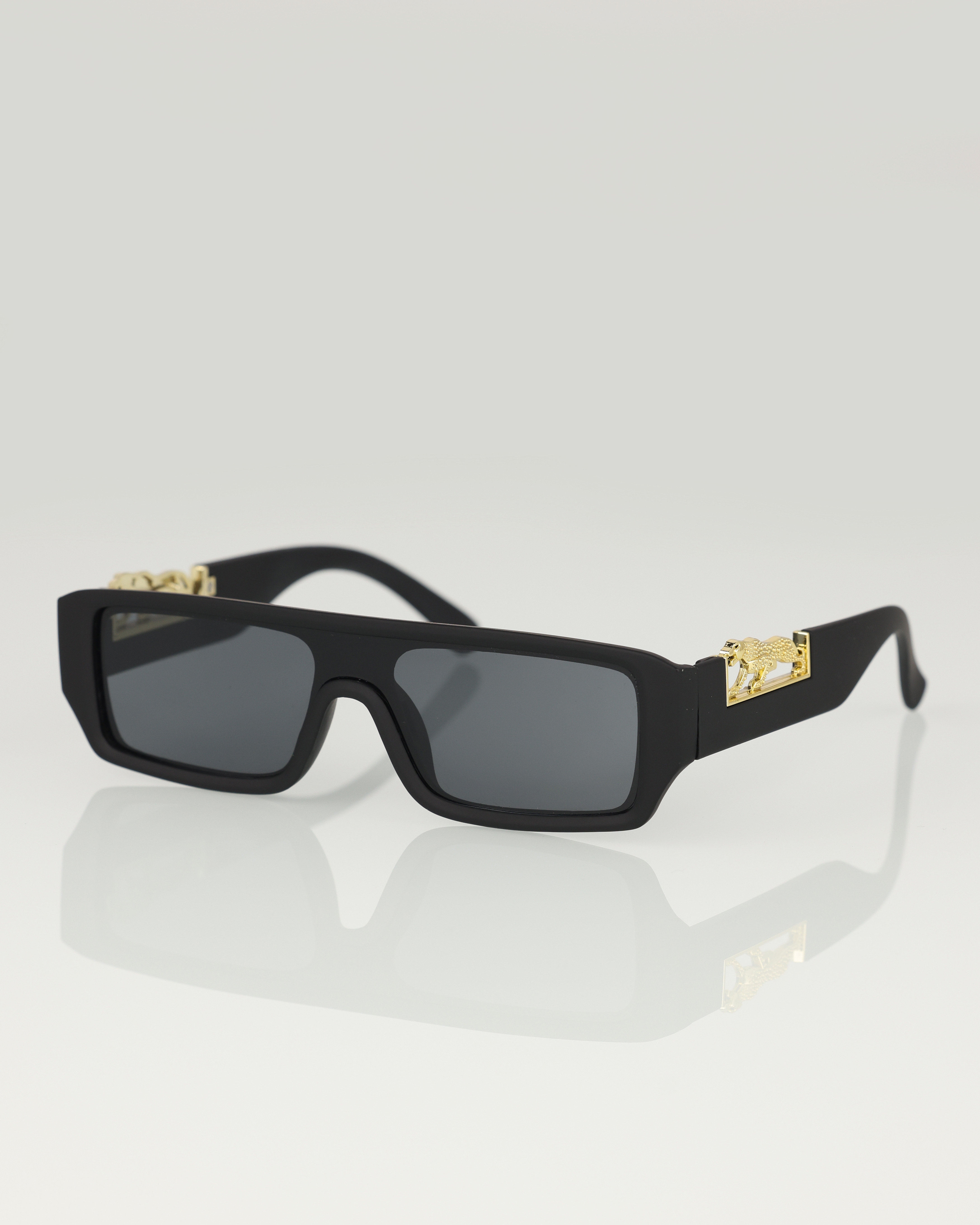 Black sunglasses on white background