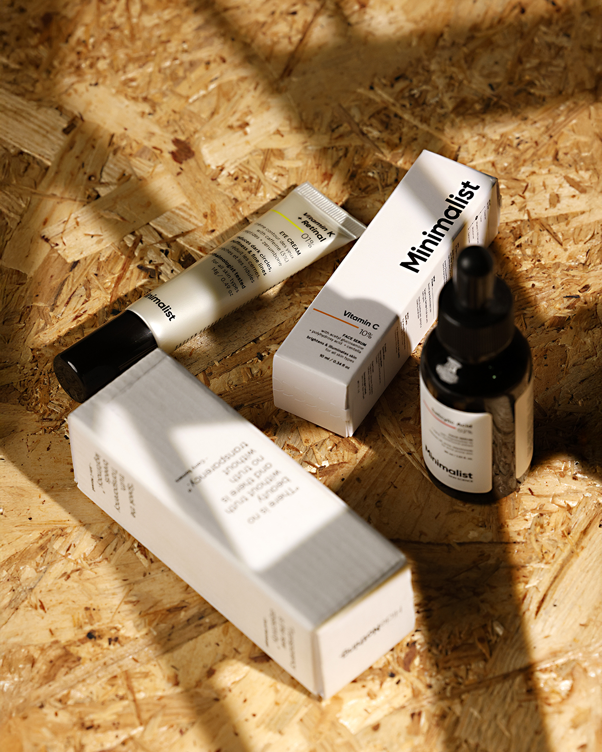 Skincare dropper bottle on beige background