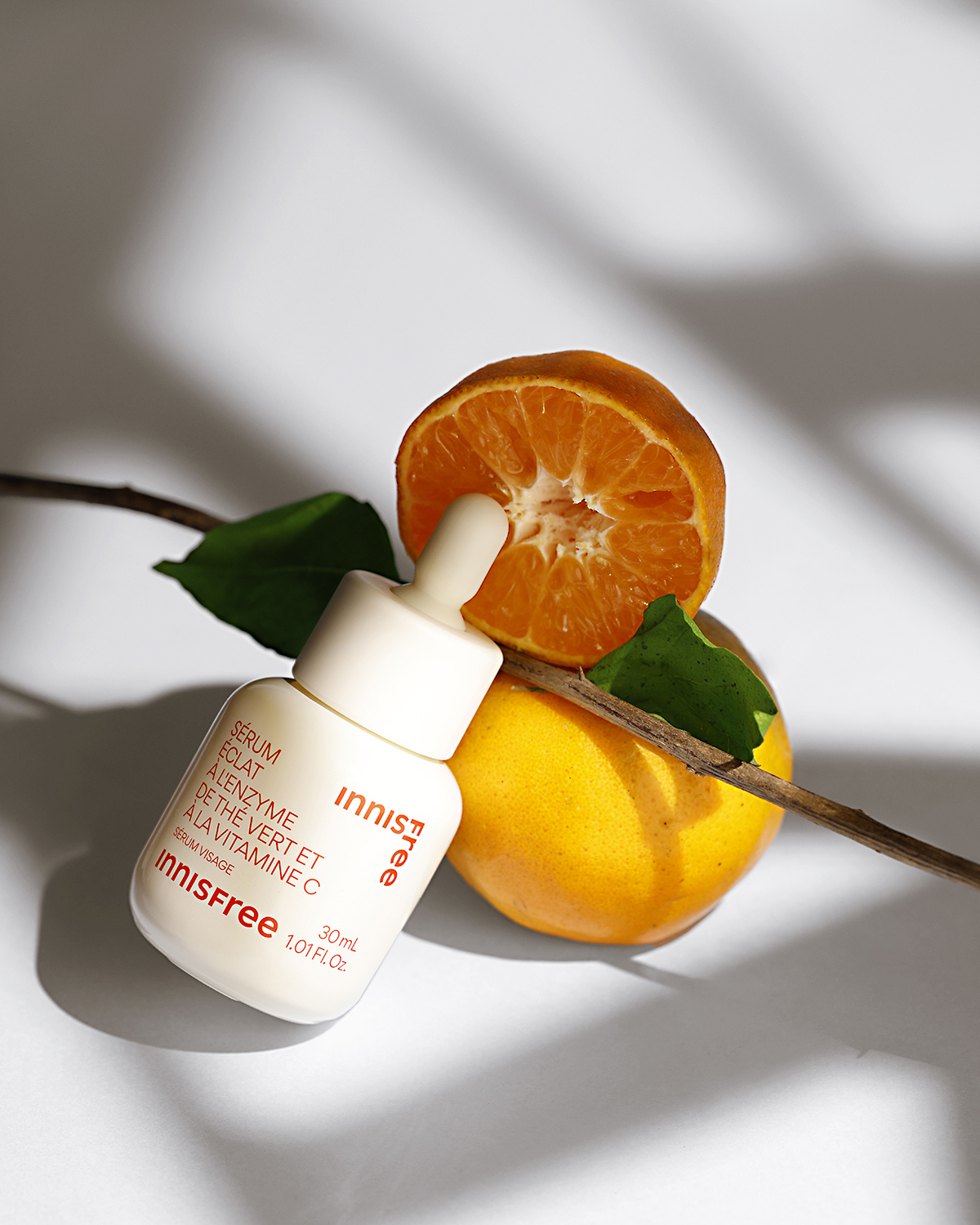 Skincare bottle on white background